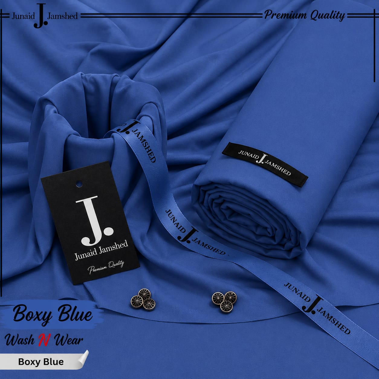 J. Italian Boski Wash n Wear Mens Suit - Boxy Blue
