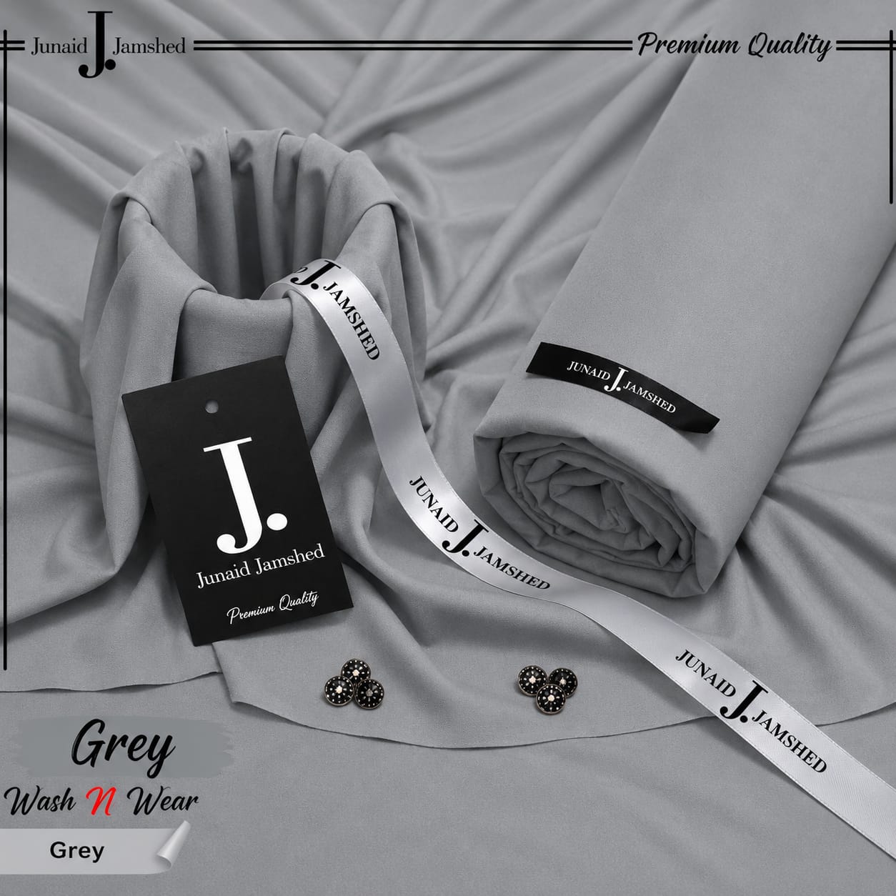 J. Italian Boski Wash n Wear Mens Suit - Grey