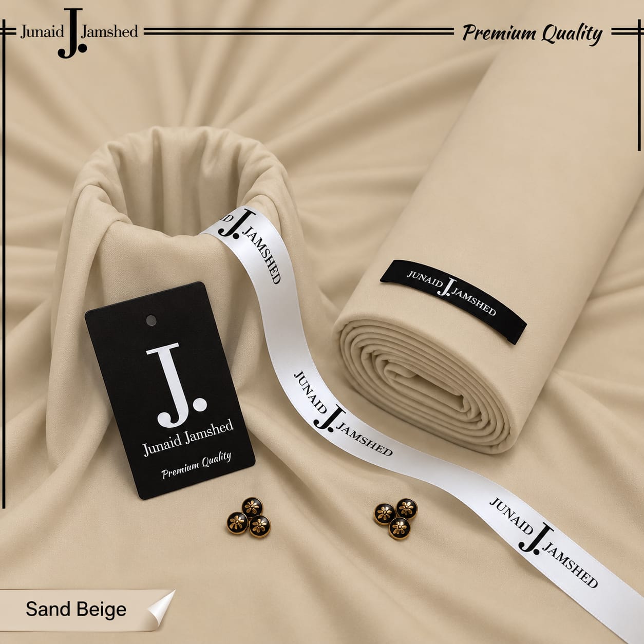 J. Italian Boski Wash n Wear Mens Suit - Sand Beige