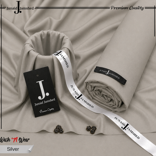 J. Italian Boski Wash n Wear Mens Suit - Silver