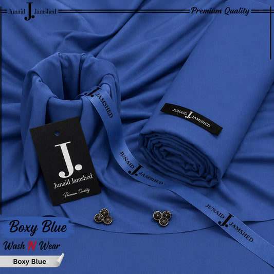 J. Italian Boski Wash n Wear Mens Suit - Boxy Blue