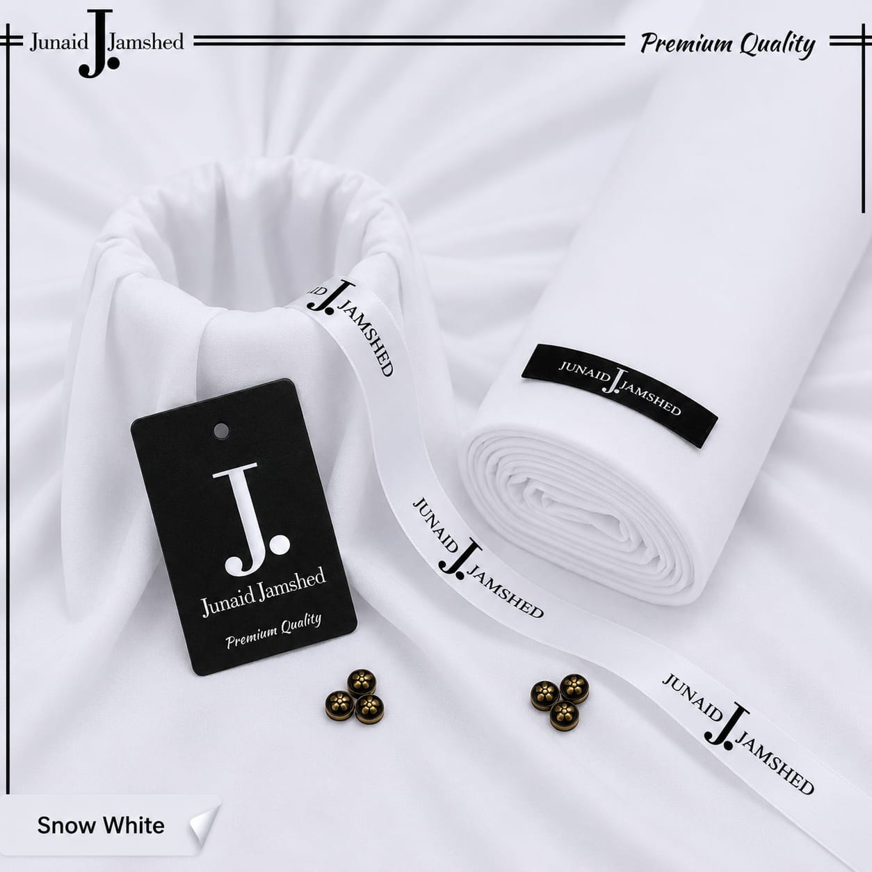 J. Italian Boski Wash n Wear Mens Suit - Snow White