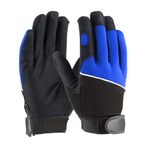 SYNTHETIC LEATHER MECHANICS GLOVES BLUE